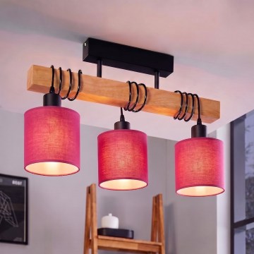 Brilagi - Плафониера NUBILA 3xE27/60W/230V борова/розова