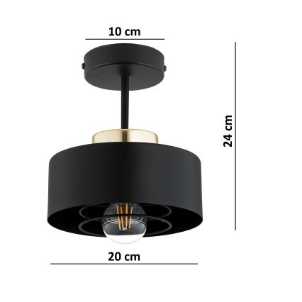 Brilagi - Плафониера SPRING 1xE27/60W/230V черна/златна