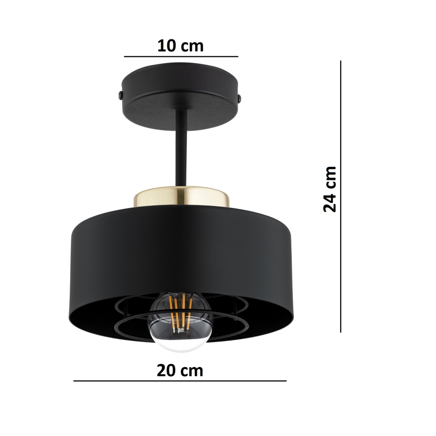 Brilagi - Плафониера SPRING 1xE27/60W/230V черна/златна