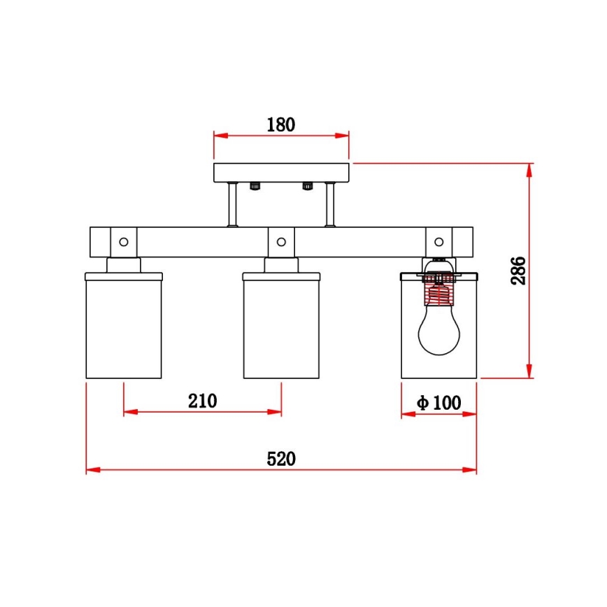 Brilagi - Плафониера VISTA 3xE27/60W/230V, дъб
