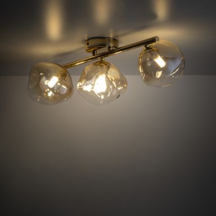 Brilagi - Плафониера VULCANO 3xG9/8W/230V златна/димно бежова