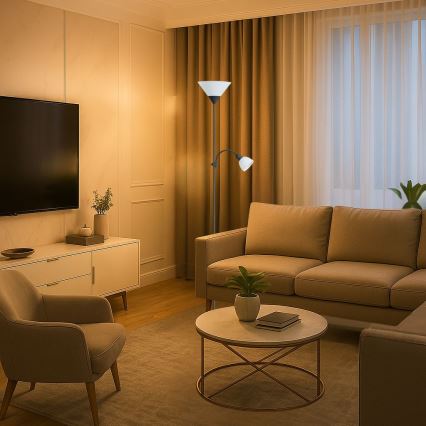 Brilagi - Подова лампа ARIANA 1xE27/100W/230V + 1xE14/25W черна