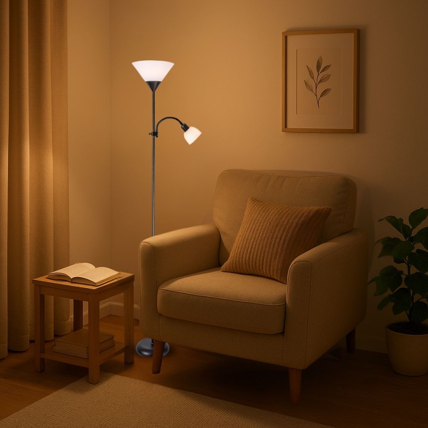 Brilagi - Подова лампа ARIANA 1xE27/100W/230V + 1xE14/25W черна