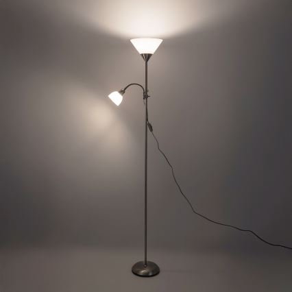 Brilagi - Подова лампа ARIANA 1xE27/100W/230V + 1xE14/25W матов хром