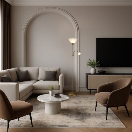 Brilagi - Подова лампа ARIANA 1xE27/100W/230V + 1xE14/25W златна