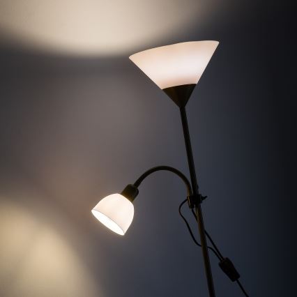 Brilagi - Подова лампа ARIANA 1xE27/100W/230V + 1xE14/25W златна