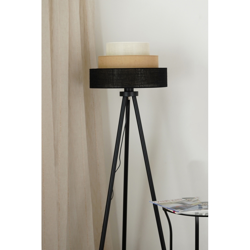 Brilagi - Подова лампа ASPEN LUNETA 1xE27/15W/230V черно/бежово/кремаво