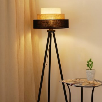 Brilagi - Подова лампа ASPEN LUNETA 1xE27/15W/230V черно/бежово/кремаво