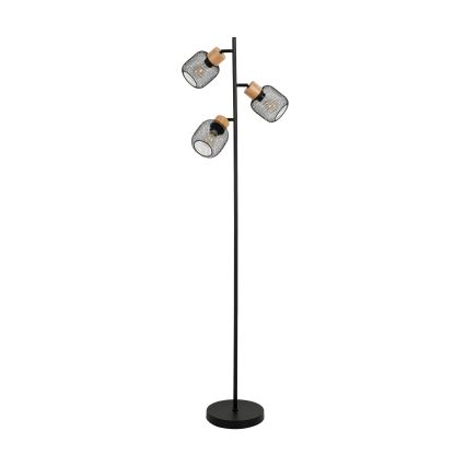 Brilagi - Подова лампа BASKLITE 3xE14/15W/230V каучуково дърво/черна