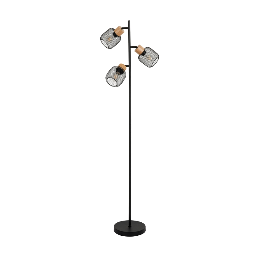 Brilagi - Подова лампа BASKLITE 3xE14/15W/230V каучуково дърво/черна