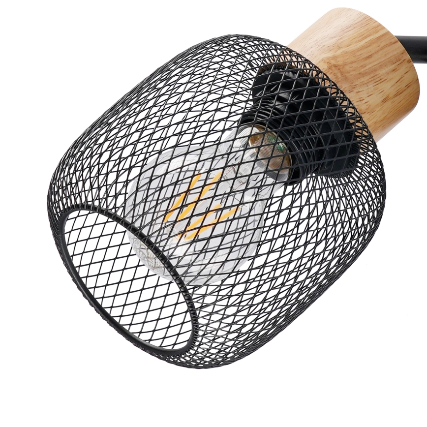 Brilagi - Подова лампа BASKLITE 3xE27/15W/230V дърво/черно