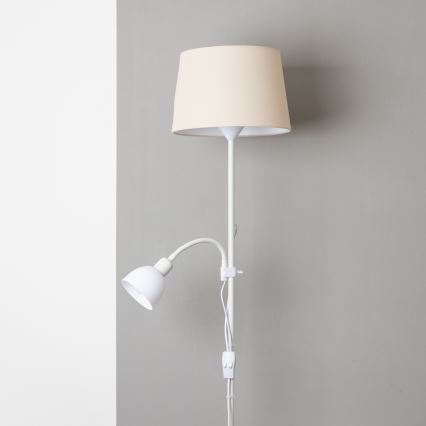 Brilagi - Подова лампа CERIA 1xE27/100W/230V + 1xE14/25W бяла/бежова