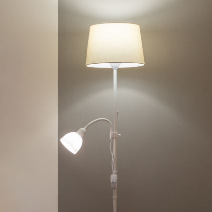 Brilagi - Подова лампа CERIA 1xE27/100W/230V + 1xE14/25W бяла/бежова