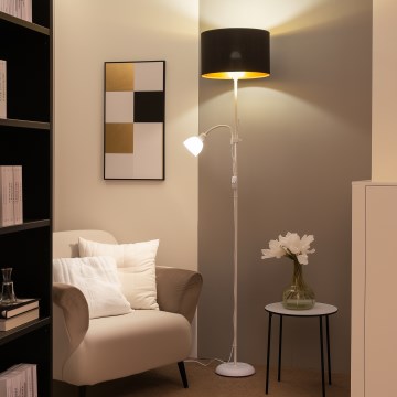 Brilagi - Подова лампа CERIA 1xE27/100W/230V + 1xE14/25W бяла/черна