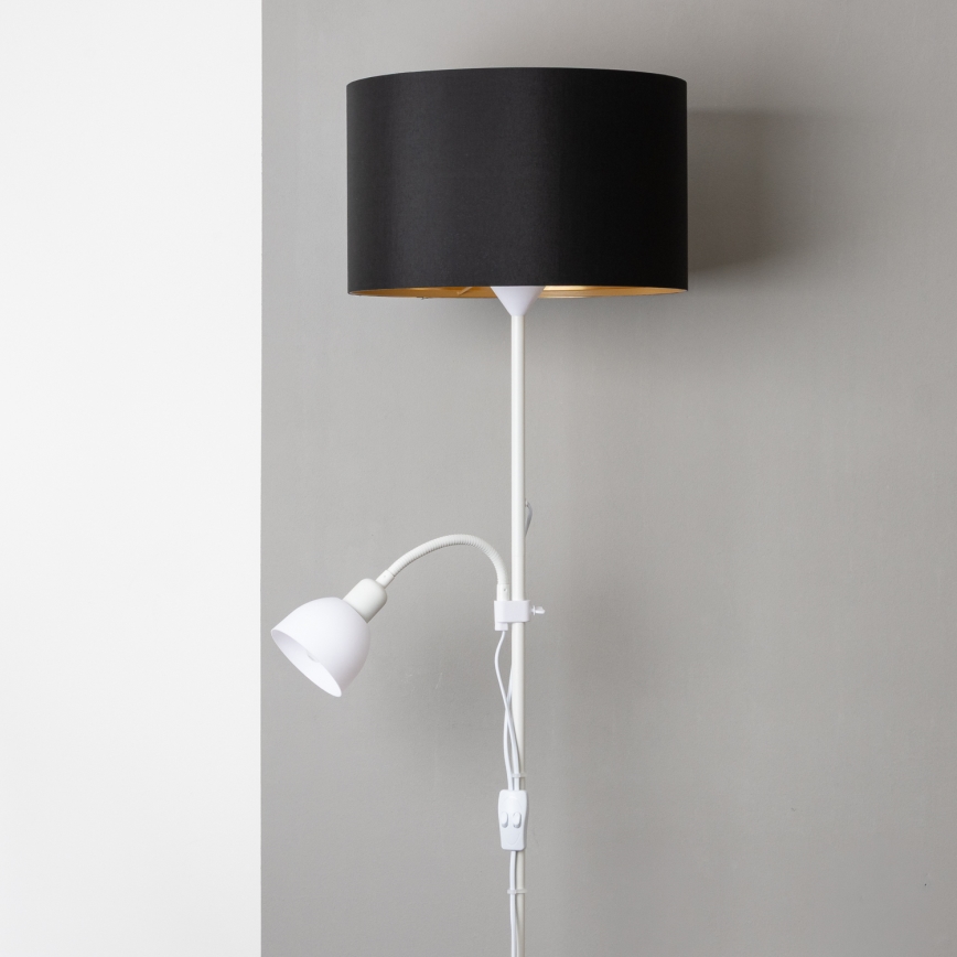 Brilagi - Подова лампа CERIA 1xE27/100W/230V + 1xE14/25W бяла/черна