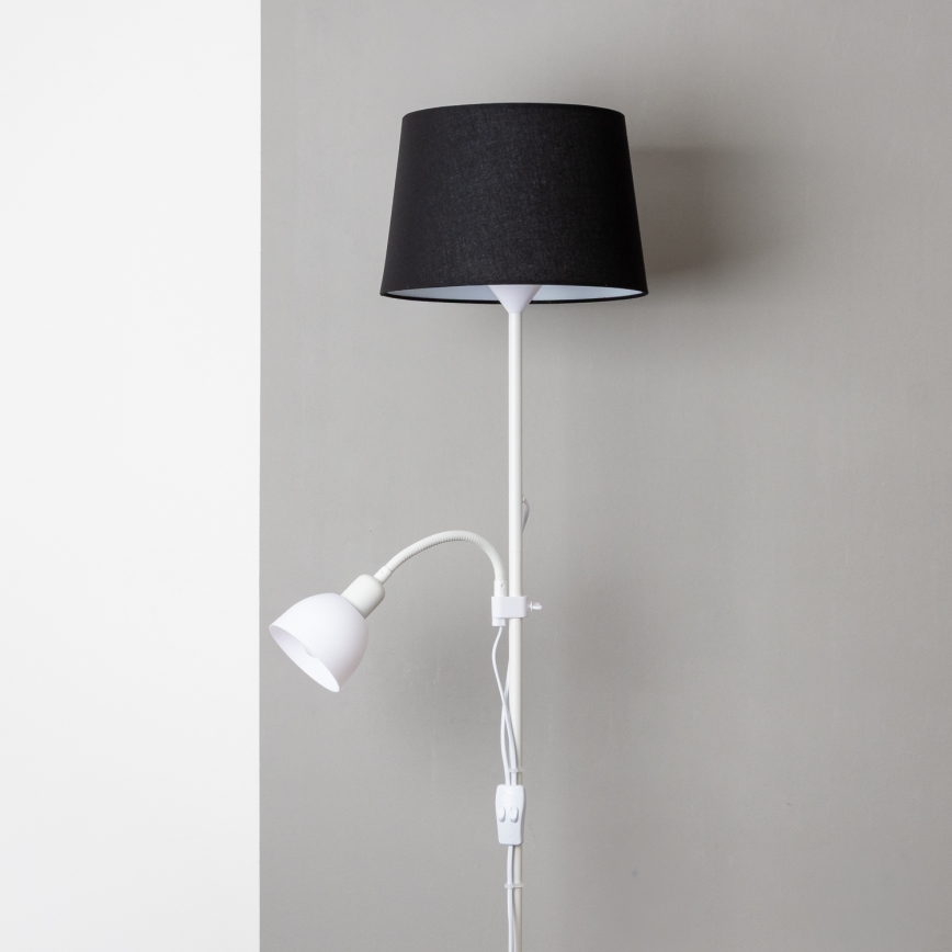 Brilagi - Подова лампа CERIA 1xE27/100W/230V + 1xE14/25W бяла/черна