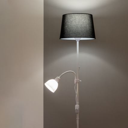 Brilagi - Подова лампа CERIA 1xE27/100W/230V + 1xE14/25W бяла/черна