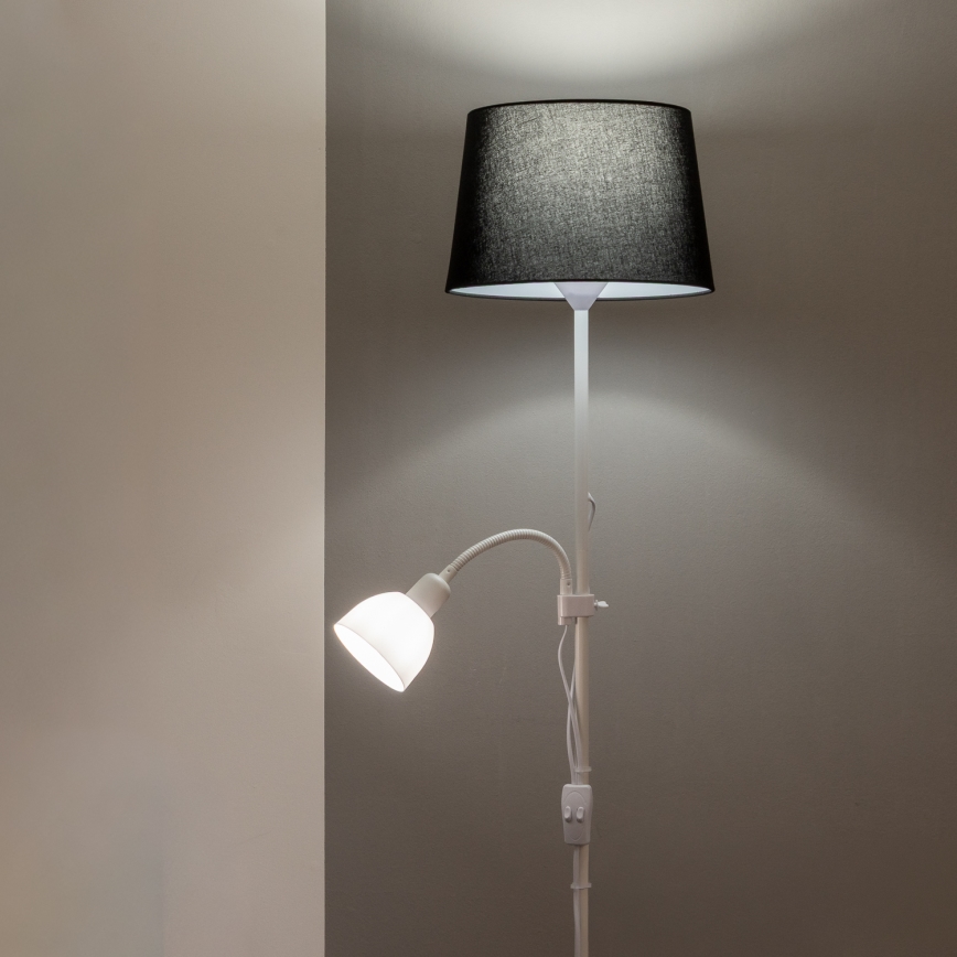 Brilagi - Подова лампа CERIA 1xE27/100W/230V + 1xE14/25W бяла/черна