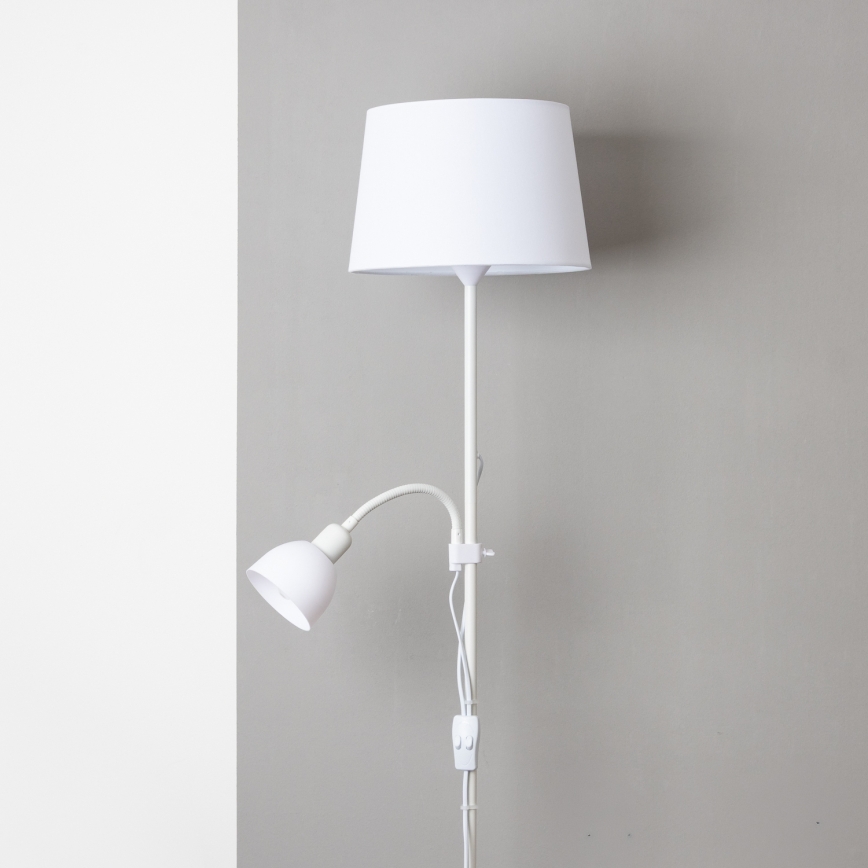 Brilagi - Подова лампа CERIA 1xE27/100W/230V + 1xE14/25W бяла