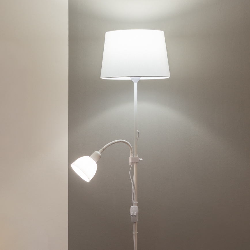 Brilagi - Подова лампа CERIA 1xE27/100W/230V + 1xE14/25W бяла
