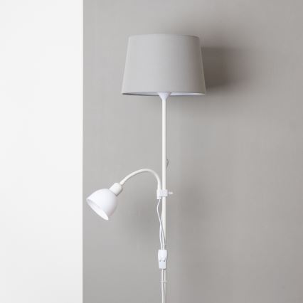 Brilagi - Подова лампа CERIA 1xE27/100W/230V + 1xE14/25W бяла/сива