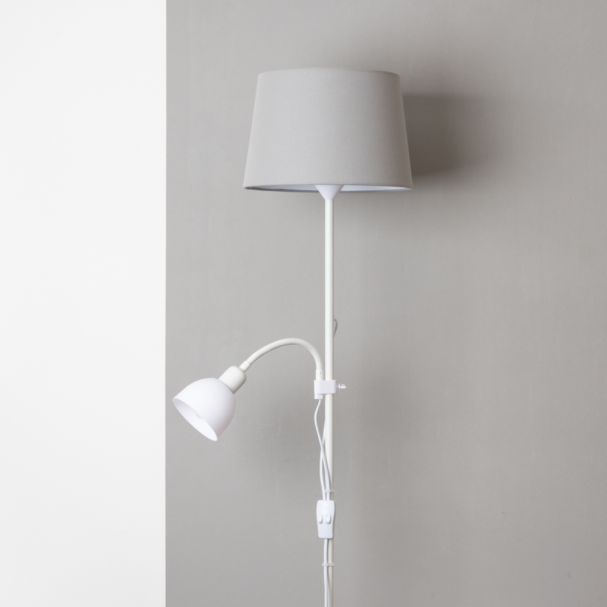 Brilagi - Подова лампа CERIA 1xE27/100W/230V + 1xE14/25W бяла/сива