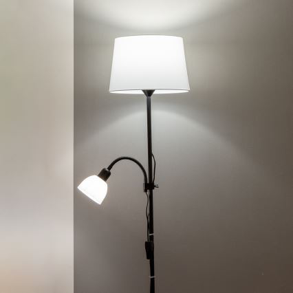 Brilagi - Подова лампа CERIA 1xE27/100W/230V + 1xE14/25W черна/бяла