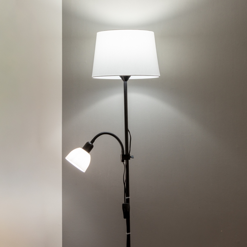 Brilagi - Подова лампа CERIA 1xE27/100W/230V + 1xE14/25W черна/бяла