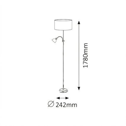 Brilagi - Подова лампа CERIA 1xE27/100W/230V + 1xE14/25W черна/бяла