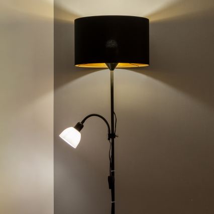 Brilagi - Подова лампа CERIA 1xE27/100W/230V + 1xE14/25W черна