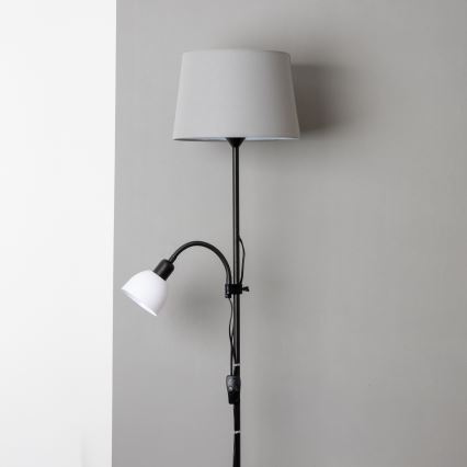 Brilagi - Подова лампа CERIA 1xE27/100W/230V + 1xE14/25W черна/сива
