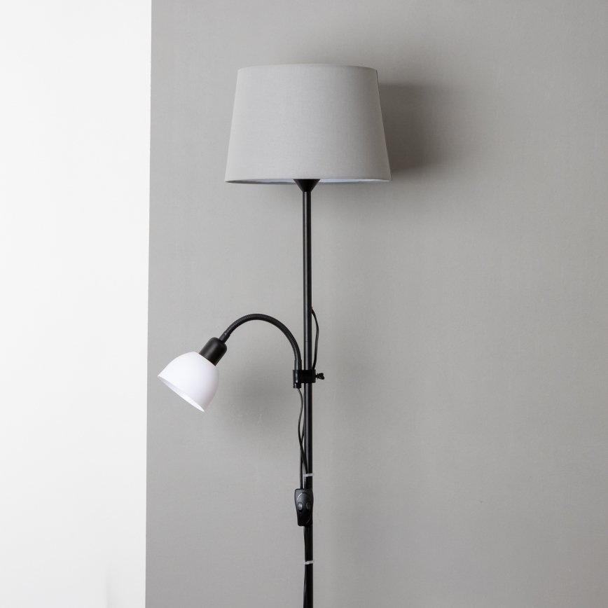 Brilagi - Подова лампа CERIA 1xE27/100W/230V + 1xE14/25W черна/сива