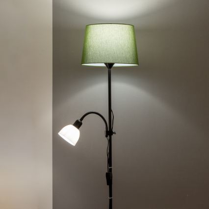 Brilagi - Подова лампа CERIA 1xE27/100W/230V + 1xE14/25W черна/зелена