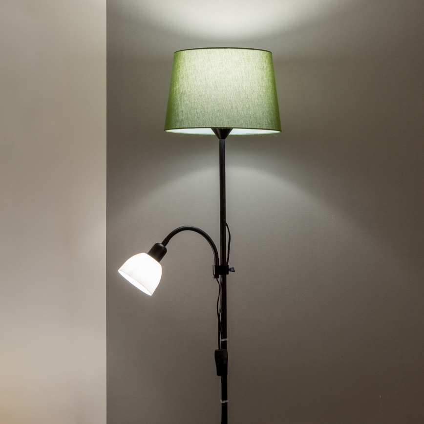 Brilagi - Подова лампа CERIA 1xE27/100W/230V + 1xE14/25W черна/зелена