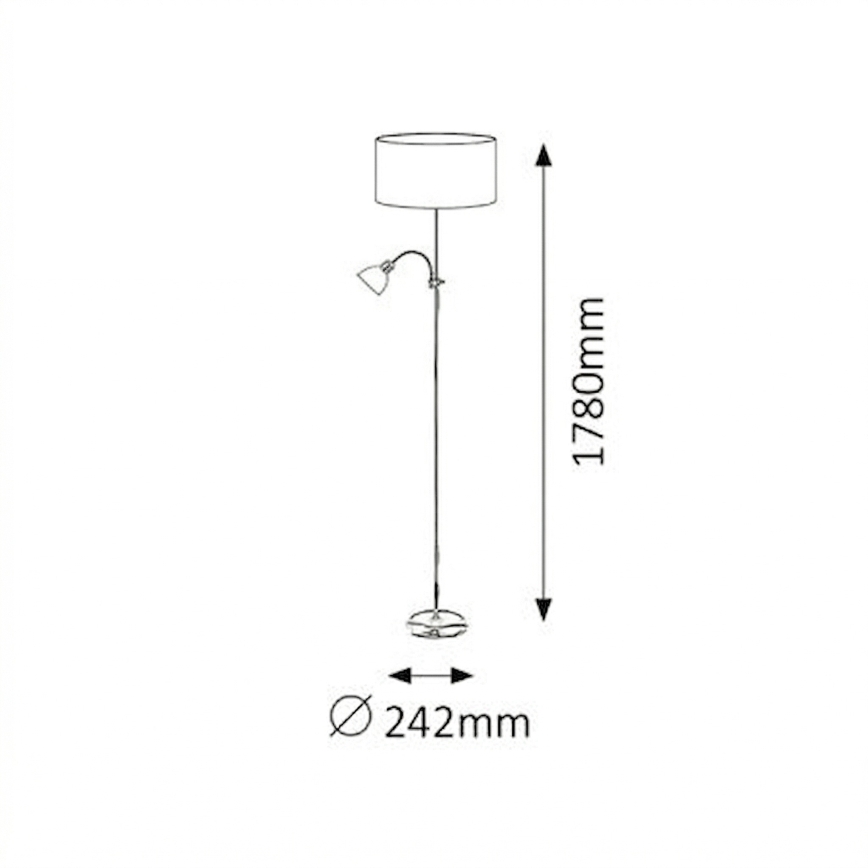 Brilagi - Подова лампа CERIA 1xE27/100W/230V + 1xE14/25W матов хром/бежова