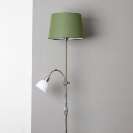 Brilagi - Подова лампа CERIA 1xE27/100W/230V + 1xE14/25W матов хром/зелена