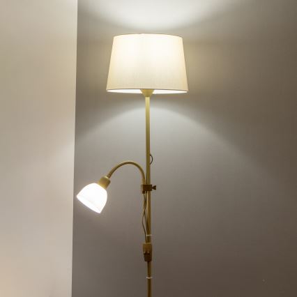 Brilagi - Подова лампа CERIA 1xE27/100W/230V + 1xE14/25W златиста/бежова