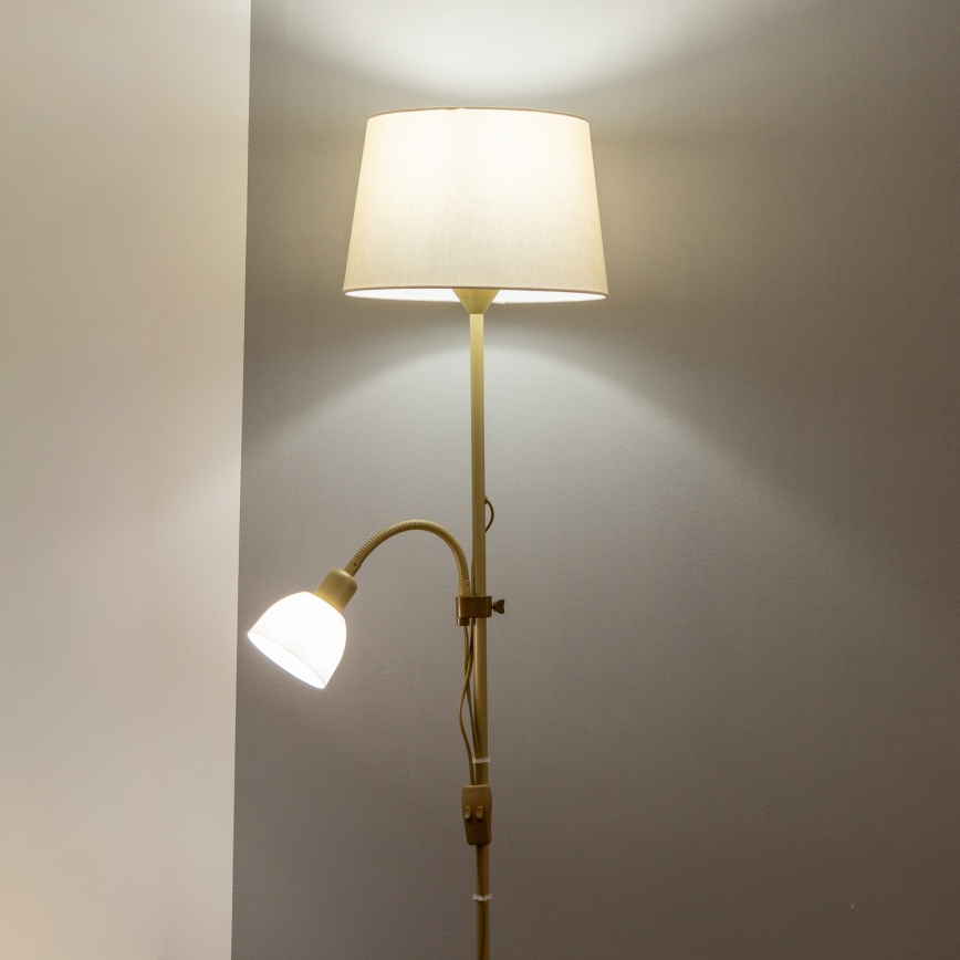 Brilagi - Подова лампа CERIA 1xE27/100W/230V + 1xE14/25W златиста/бежова