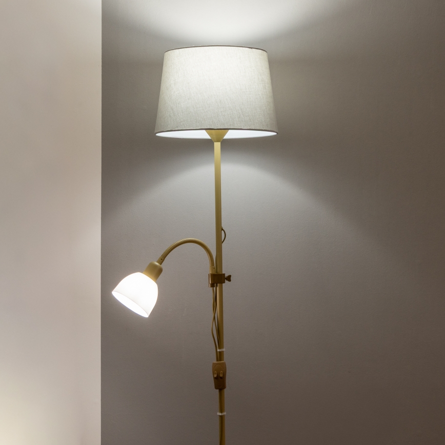 Brilagi - Подова лампа CERIA 1xE27/100W/230V + 1xE14/25W златиста/сива