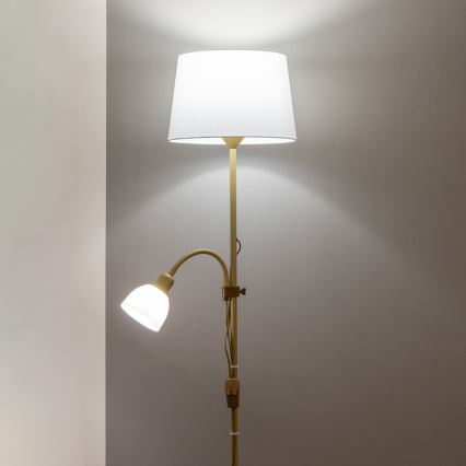 Brilagi - Подова лампа CERIA 1xE27/100W/230V + 1xE14/25W златна/бяла