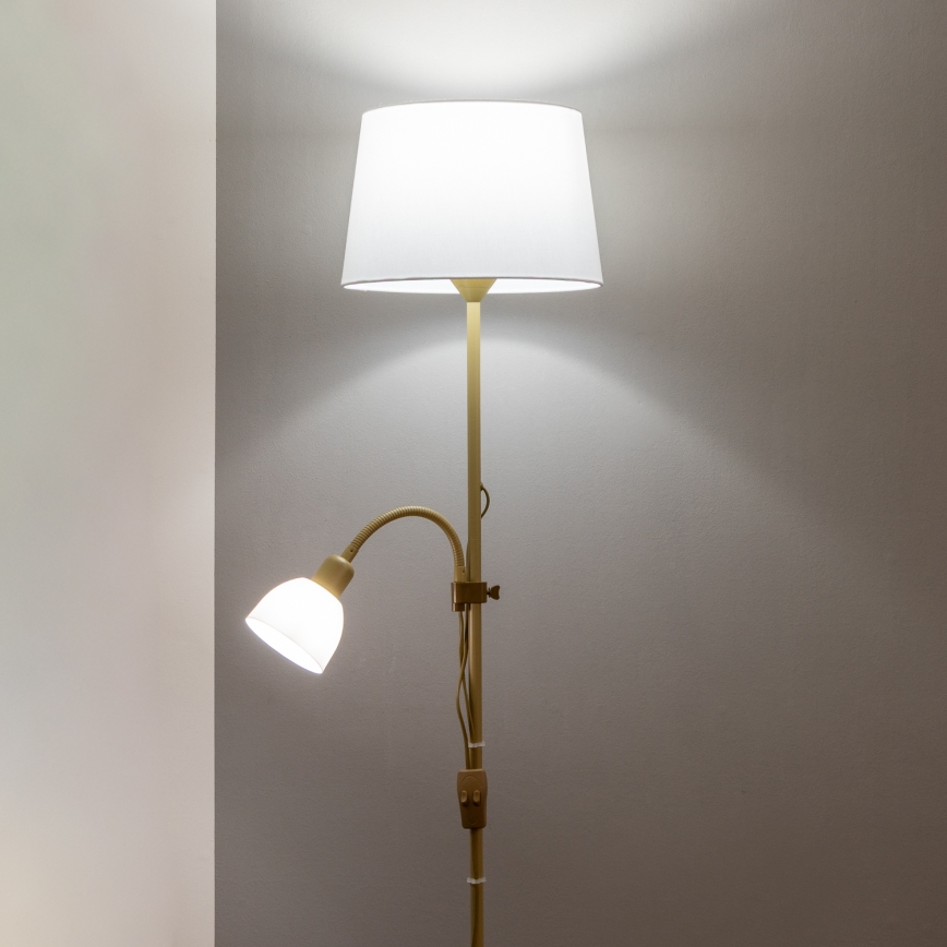 Brilagi - Подова лампа CERIA 1xE27/100W/230V + 1xE14/25W златна/бяла