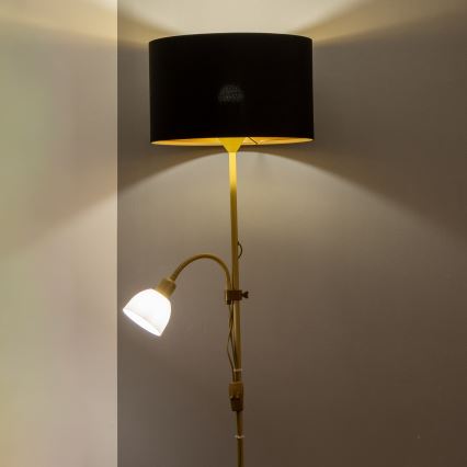 Brilagi - Подова лампа CERIA 1xE27/100W/230V + 1xE14/25W златна/черна