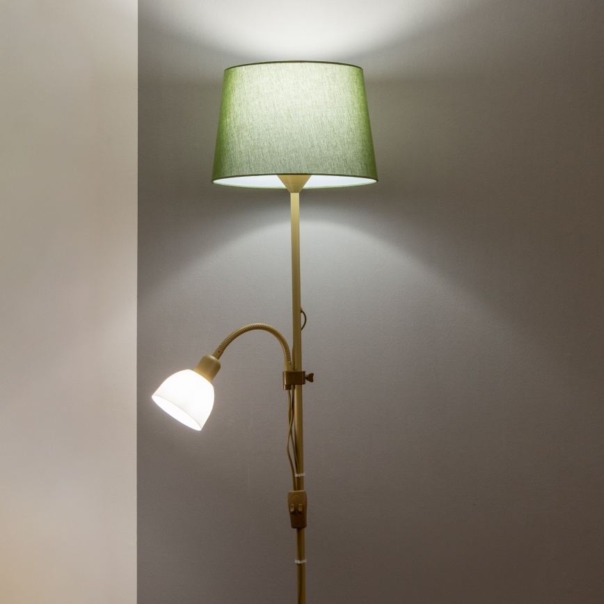 Brilagi - Подова лампа CERIA 1xE27/100W/230V + 1xE14/25W златна/зелена