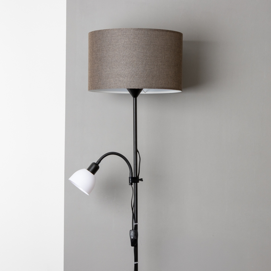 Brilagi - Подова лампа CERIA 2 в 1 1xE27/100W/230V + 1xE14/25W черна/кафява