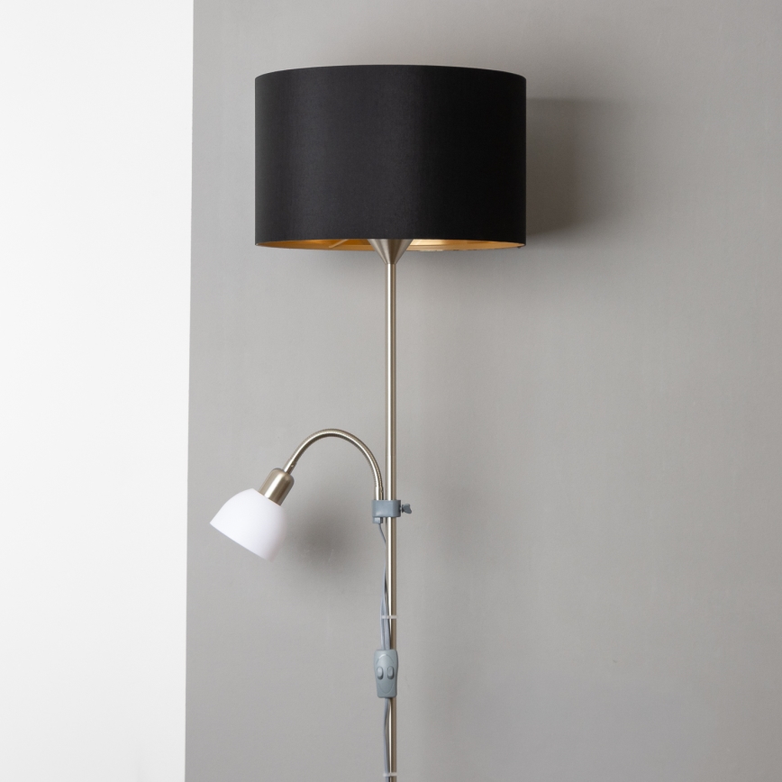 Brilagi - Подова лампа CERIA 2 в 1 1xE27/100W/230V + 1xE14/25W матов хром/черен