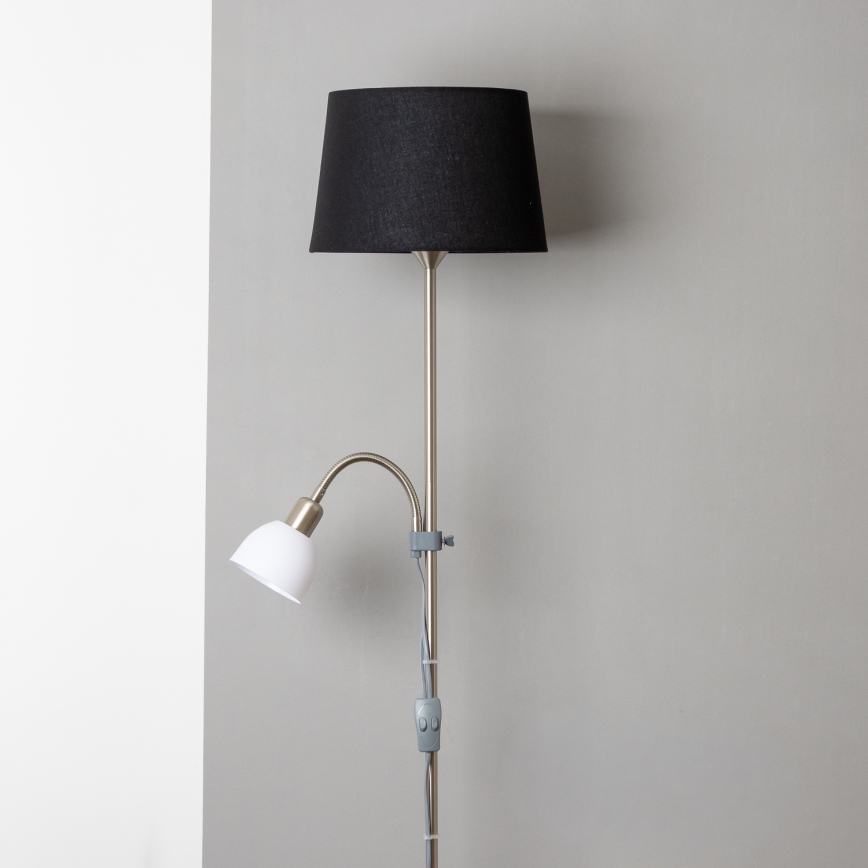 Brilagi - Подова лампа CERIA 2v1 1xE27/100W/230V + 1xE14/25W матов хром/черен