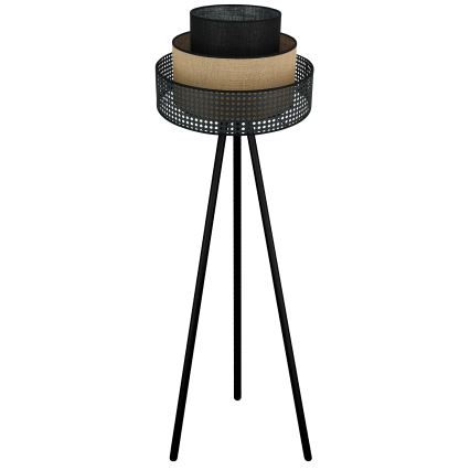 Brilagi - Подова лампа DAKOTA LUNETA 1xE27/15W/230V черна/ратан