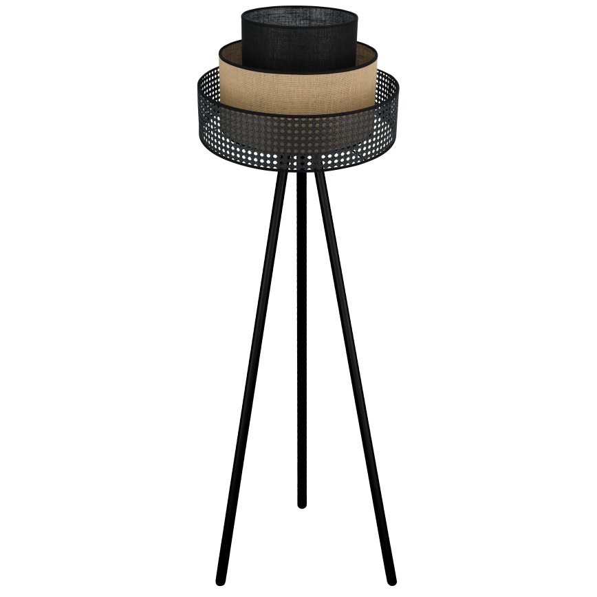 Brilagi - Подова лампа DAKOTA LUNETA 1xE27/15W/230V черна/ратан