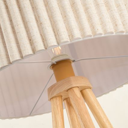 Brilagi - Подова лампа NORDIC WAVE 1xE27/15W/230V дърво/лен