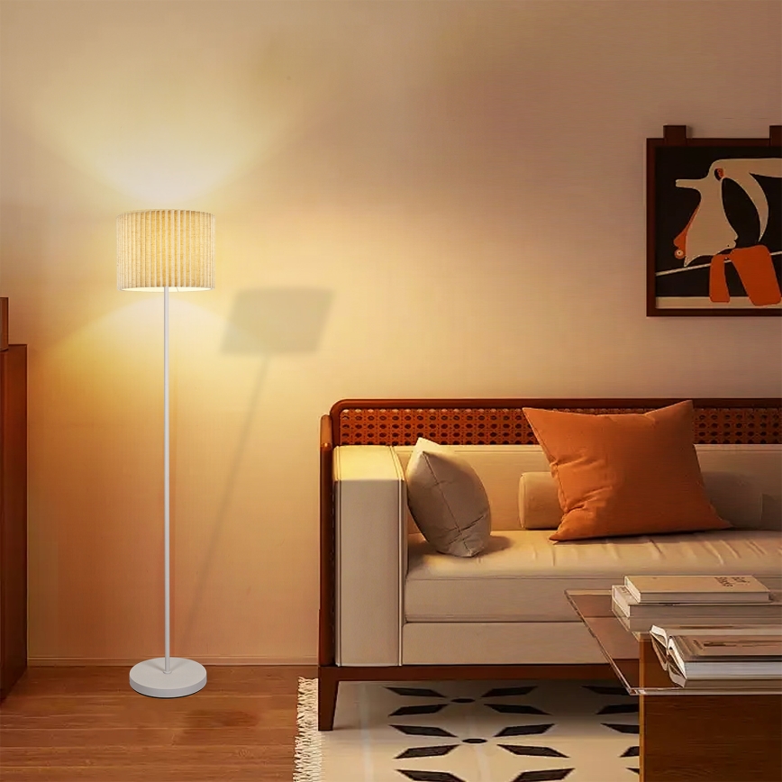 Brilagi - Подова лампа NORDIC WAVE 1xE27/15W/230V лен/бяла